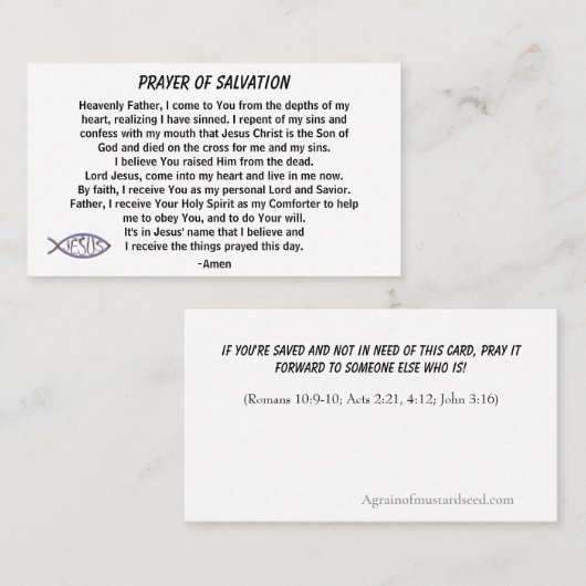 救いの祈りの言葉教会や省を背面に加える 名刺 (正面/裏面)