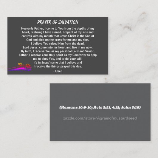 救いの祈りの言葉教会や省を背面に加える 名刺 (正面/裏面)