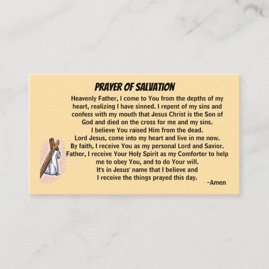 救いの祈りの言葉教会や省を背面に加える 名刺 (正面)
