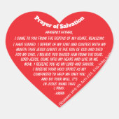 救いの祈りの言葉赤いハート ハートシール (正面)