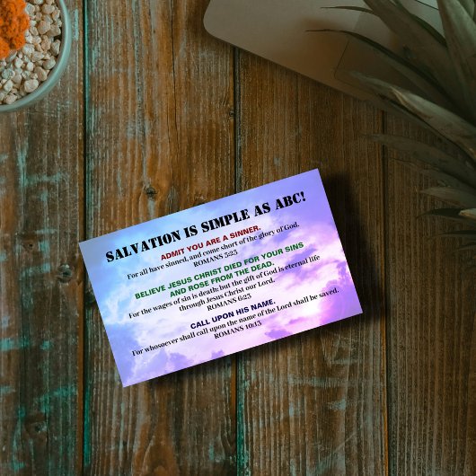 救いの聖書のクリスチャンABCの感動的見解 名刺
