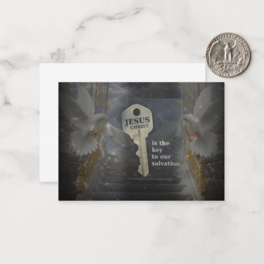 救いの鍵イエス ノートカード (正面/裏面インサイチュ)