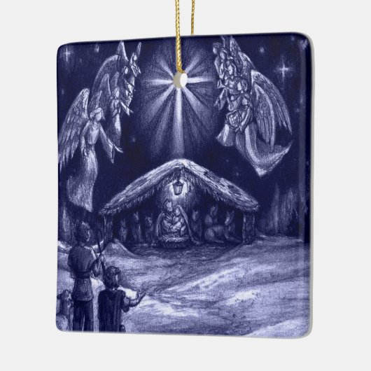 救い主が生まれ! セラミックオーナメント (左)
