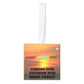 救い主のキリストは生まれ今日 キューブオーナメント (正面)