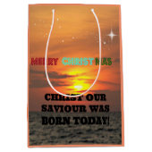 救い主のキリストは生まれ今日 ミディアムペーパーバッグ (正面)