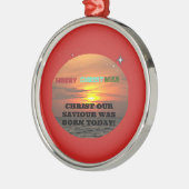 救い主のキリストは生まれ今日 メタルオーナメント (左)