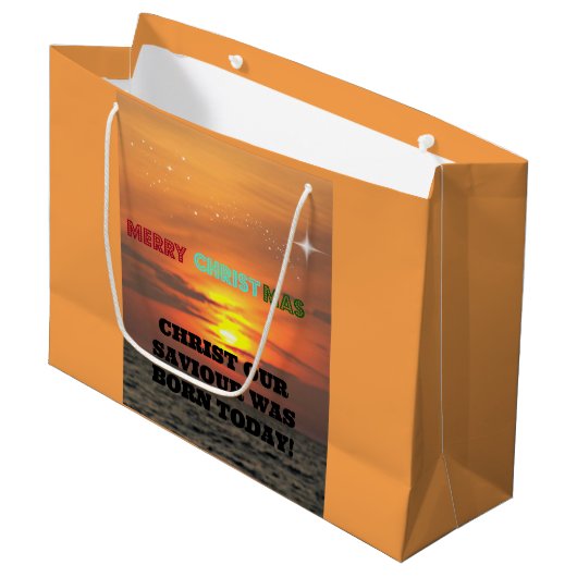 救い主のキリストは生まれ今日 ラージペーパーバッグ (正面アングル)