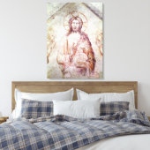 救い主の姿を描いた賛美鼓膜1341年 キャンバスプリント (インサイチュ (寝室))