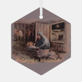 救い主はクリスマス生まれの飾りである ガラスオーナメント (裏面)