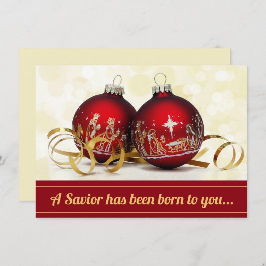 救い主はクリスマス生まれの飾り出生だった シーズンカード (正面/裏面)