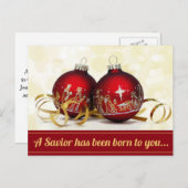 救い主はクリスマス生まれの飾り出生だった シーズンポストカード (正面/裏面)
