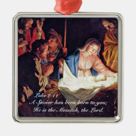 救い主はルカ生まれ2、クリスマス出生 メタルオーナメント