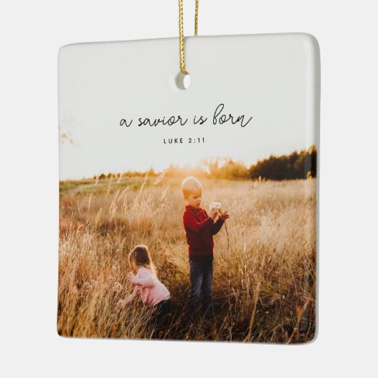 救い主はルカ生まれ2:11セラミックスクエアオーナメント セラミックオーナメント (左)