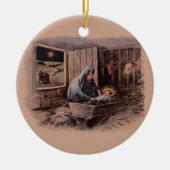 救い主はヴィンテージ生まれのクリスマスオーナメント セラミックオーナメント (正面)
