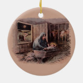 救い主はヴィンテージ生まれのクリスマスオーナメント セラミックオーナメント (裏面)