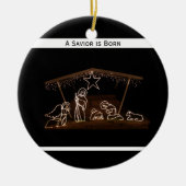 救い主は宗教生まれ的な聖降誕祭だ セラミックオーナメント (正面)