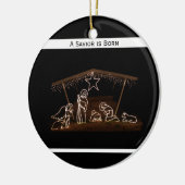 救い主は宗教生まれ的な聖降誕祭だ セラミックオーナメント (左)