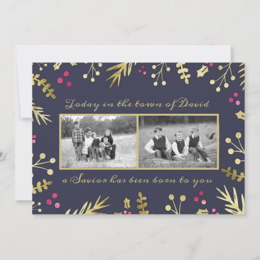 救い主は宗教的な生まれクリスマスの写真を撮った シーズンカード (正面)