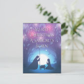 救い主は紫生まれの出生クリスマスカード シーズンポストカード (スタンド正面)