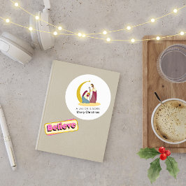 救い主は聖降誕祭生まれの愉快な出生だ ラウンドシール