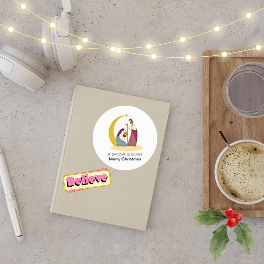救い主は聖降誕祭生まれの愉快な出生だ ラウンドシール
