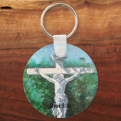 救い主エレミヤ33:3牧師の信仰キリスト キーホルダー (正面)
