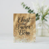 救い主キリストはクリスチャン生まれス・クリスマス ポストカード (スタンド正面)