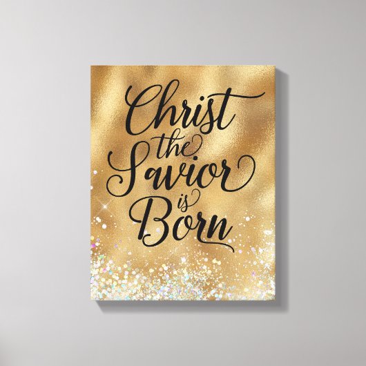 救い主キリストはクリスマス生まれである キャンバスプリント (正面)