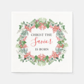 救い主キリストはクリスマス生まれである スタンダードカクテルナプキン (正面)