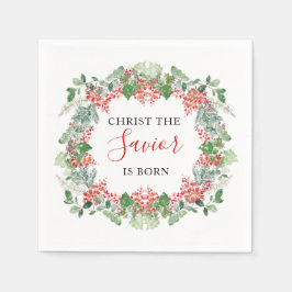 救い主キリストはクリスマス生まれである スタンダードカクテルナプキン