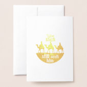 救い主キリストは宗教的な生まれクリスマスの金ゴールドである 箔カード (裏面封筒付き)