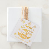 救い主キリスト生まれはクリスチャン出生金ゴールド フェイバータグ (箱)