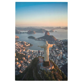 救い主キリスト – リオの守護者 メタルプリント