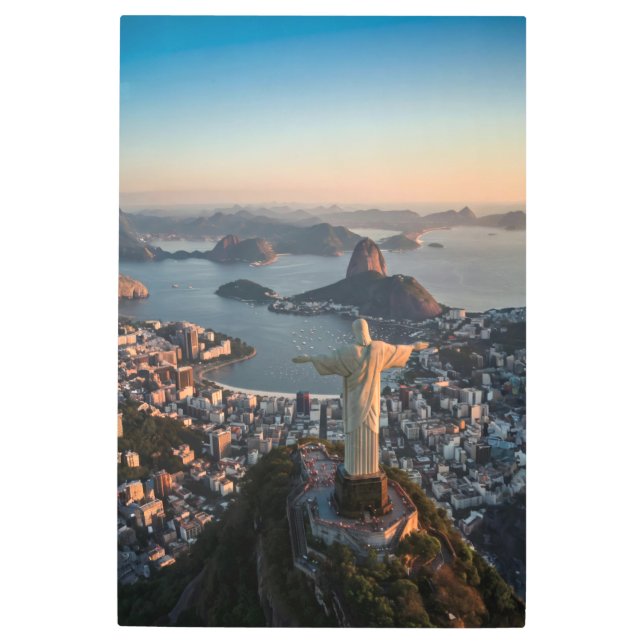 救い主キリスト – リオの守護者 メタルプリント (正面)