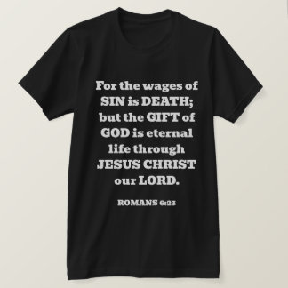 救い神の無料ギフトRomans Bible Verse Black Tシャツ