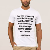 救い神の無料ギフトRomans Bible Verse White Tシャツ (正面)