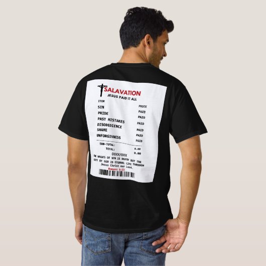 救い：イエスは最終的な代償を支払った Tシャツ (裏面フル)