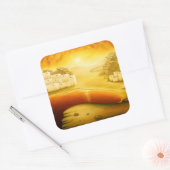 "救い" – 中東、オリエントサンセット絵画の スクエアシール (封筒)