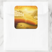 "救い" – 中東、オリエントサンセット絵画の スクエアシール (バッグ)