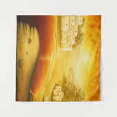 "救い" – 中東、オリエントサンセット絵画の タペストリー (正面(横))