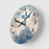 救い、雲の中を渡り ラウンド壁時計 (傾斜)