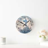 救い、雲の中を渡り ラウンド壁時計 (ホーム)