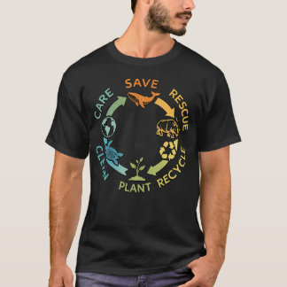 救おう 助けよう リサイクル 植物を育てよう 地球 Tシャツ