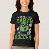 救おもしろい地球サッカーだけの惑星 トライブレンドＴシャツ (正面)