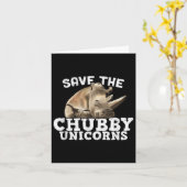 救おもしろいThe Chubby Unicorns - Artful Fat Rhino カード (黄色い花)