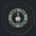 救おもしろいThe Gray Duck Animals Christmas Farm Lo ラウンドシール<br><div class="desc">ザグ救レイアヒルの動物のおもしろいクリスマスファーム恋人ガチョウ</div>