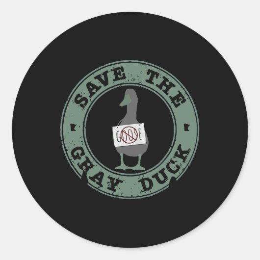 救おもしろいThe Gray Duck Animals Christmas Farm Lo ラウンドシール (正面)