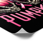 救かぼちゃ骨格ハロウィーン乳がん ポスター (角)