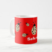 救だ！可愛いカラフルラディバグパーソナライズされた。 コーヒーマグカップ (正面左)