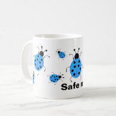 救だ！可愛いカラフルラディバグパーソナライズされた。 コーヒーマグカップ (正面左)